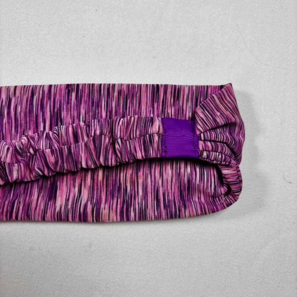 Purple Space Dye Athletic Headband Elastic Workout Yoga Sweatband Hair Wrap